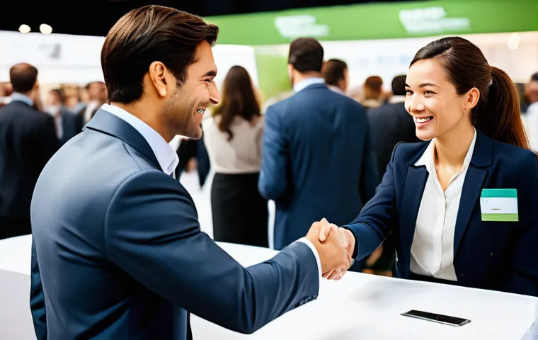 무역업계에서의 네트워킹 성공 전략 - "A focused female professional in her mid-30s, dressed in a chic yet professional outfit (e.g., a we...