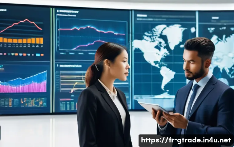 해외 시장 조사 및 전략 수립 방법 - **Prompt:** A diverse group of four business professionals, two men and two women, all in smart busi...